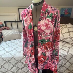 Lily Pulitzer Jacey Cardigan‎ Size Medium A Thing Called Love Floral EUC